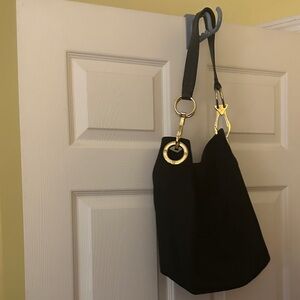 Chic JPK PARIS Black Shoulder Bag with Gold Accents
